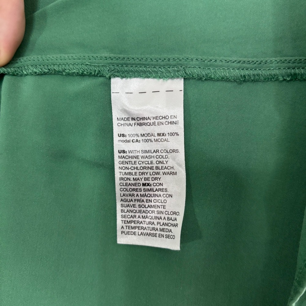 Chicos Green Modal Tiered Maxi Dress V-Neck Roll Tab Sleeve Size 3 XL 16/18 - Picture 7 of 8